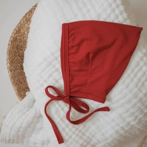 Tenth and Pine Bamboo Pixie Bonnet Baby Hat Red Infant Holiday Valentines 6-12M